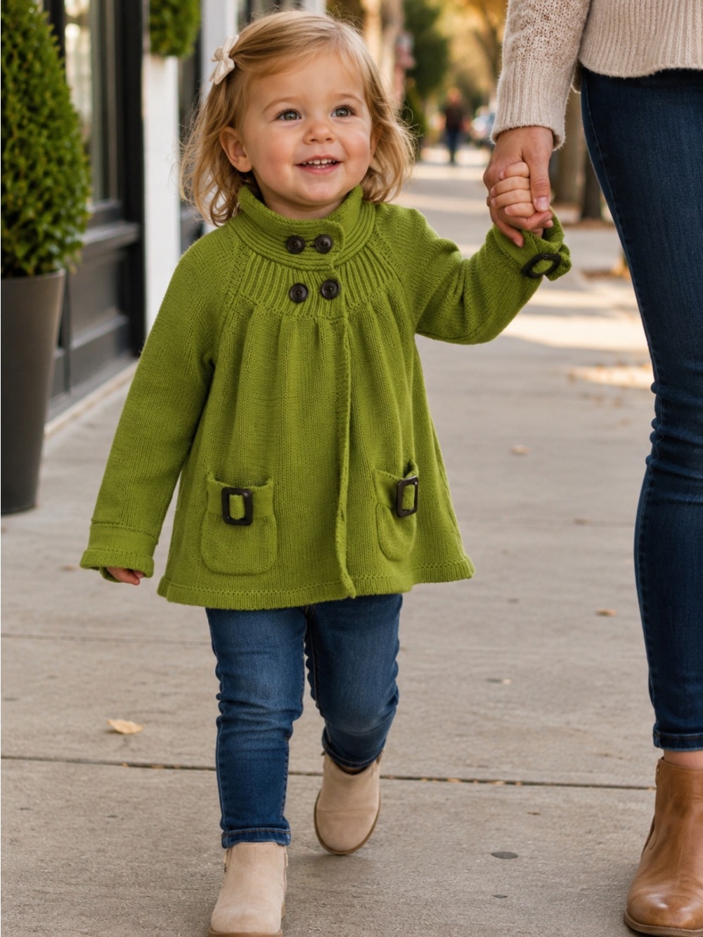 Matilda Jane‎ Girls Olive Green Knit Button-Front Cardigan. Size 2T.